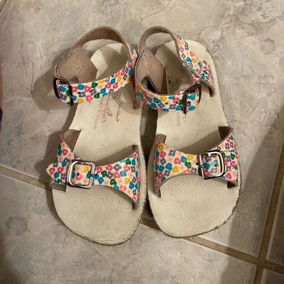 Salt Water Sandals Hoy Shoe Original Multi Flower Sz 10 Baby Sun San Surfer - Picture 5 of 9
